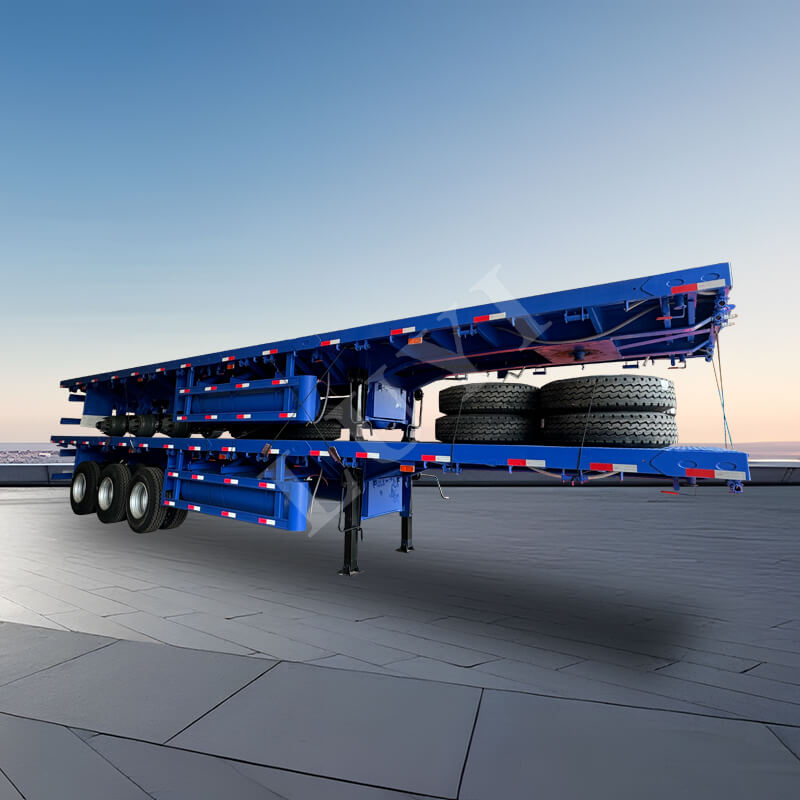3 アクスル 50 トン フラットベッド セミ トレーラー販売用