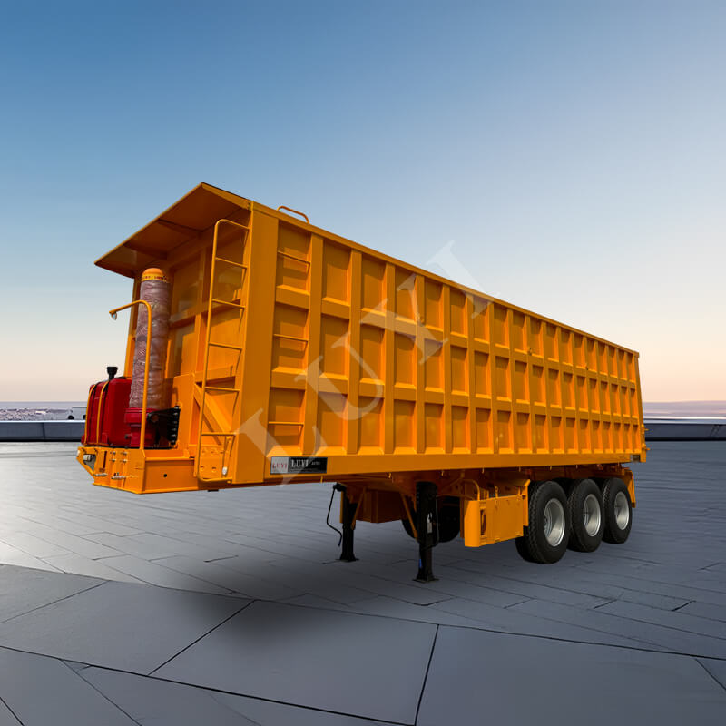 3軸60トンリアティッピングダンプセミトレーラー