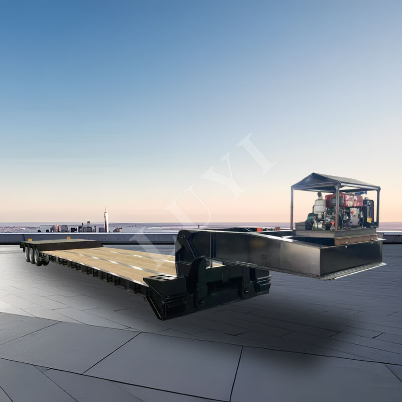 3 軸取り外し可能なグースネック ローボーイ セミトレーラー