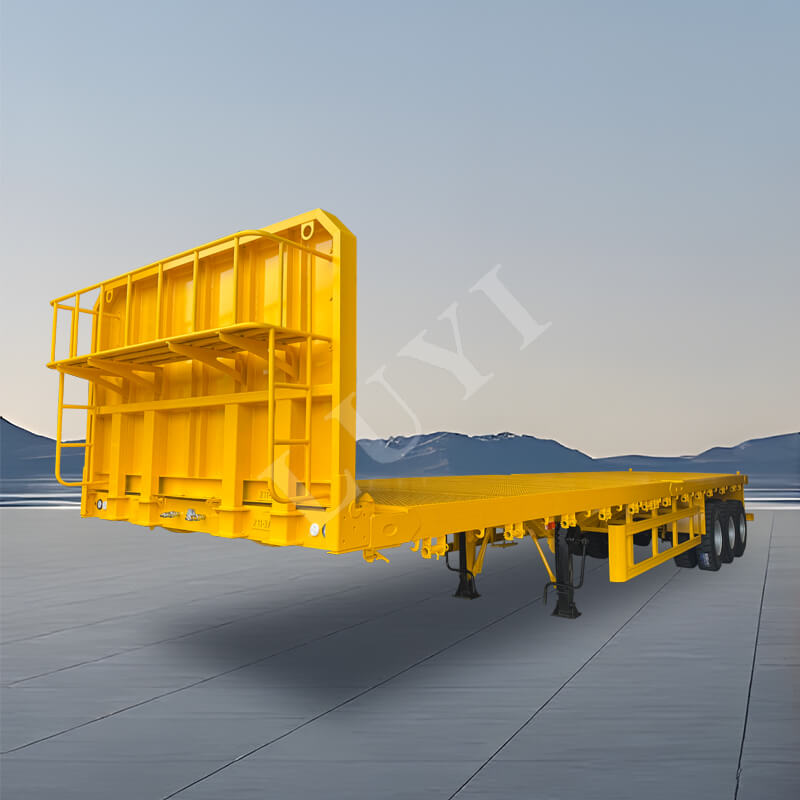 積載量40トンの3車軸フラットベッドセミトレーラー