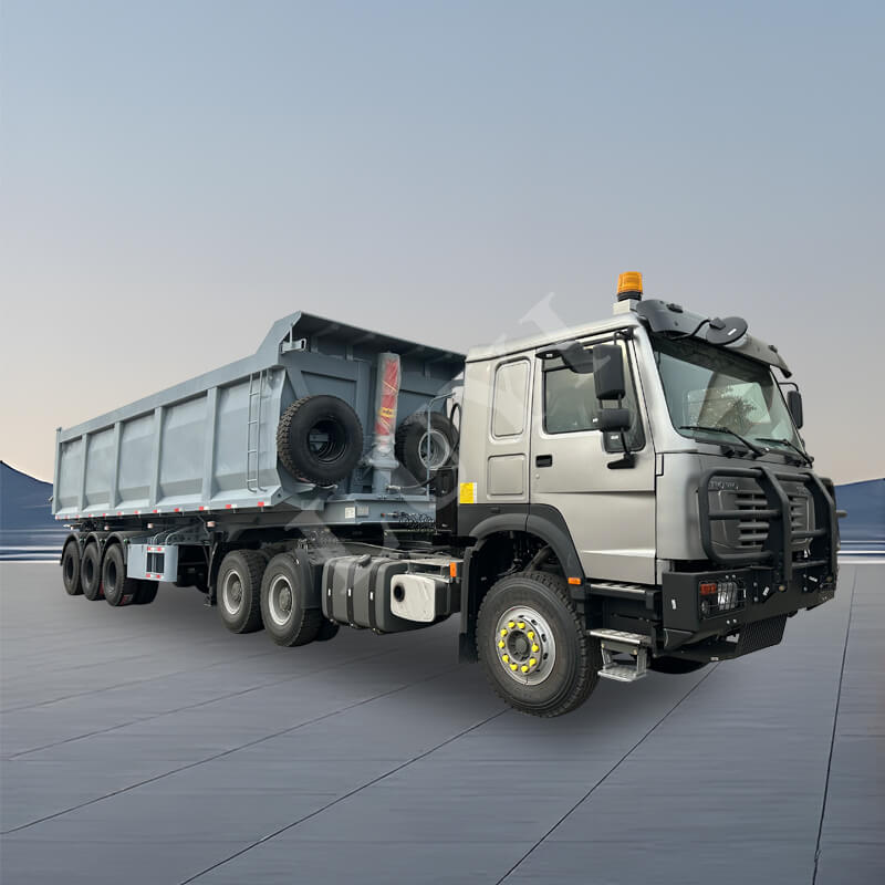 3 3 軸 U 型横傾斜ダンプ トラック カーゴ トレーラー