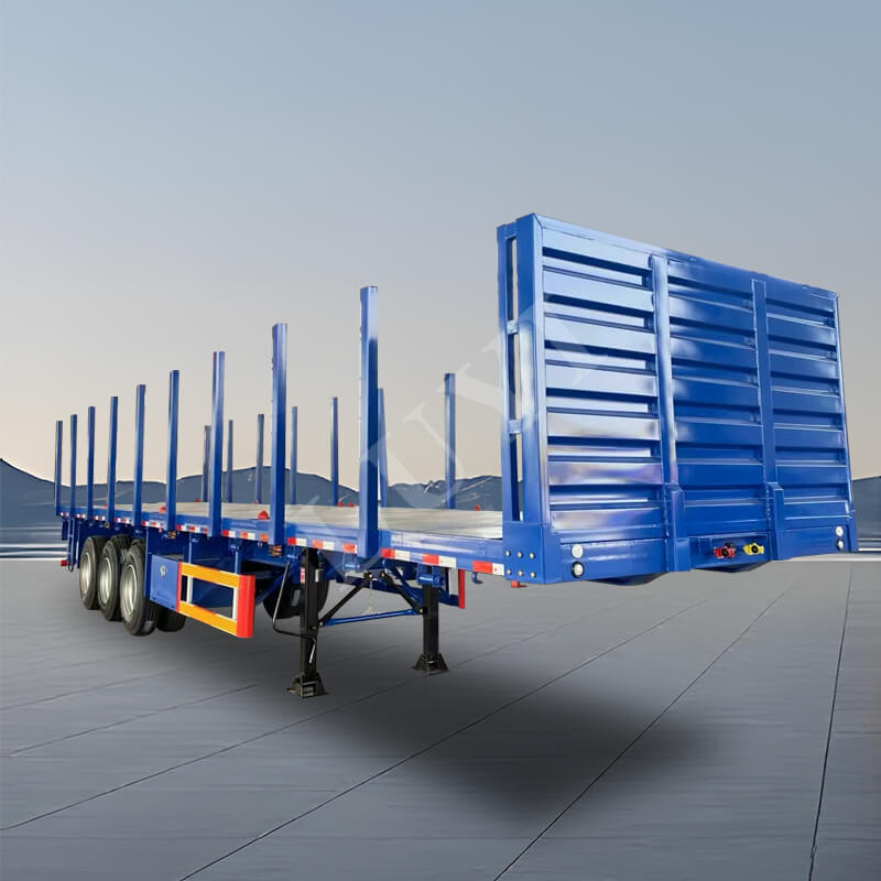 40フィート50トン3軸スチールフラットベッドセミトレーラー