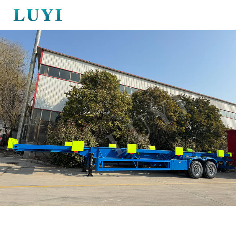 60トンドックコンテナ輸送スケルタルセミトレーラー販売用