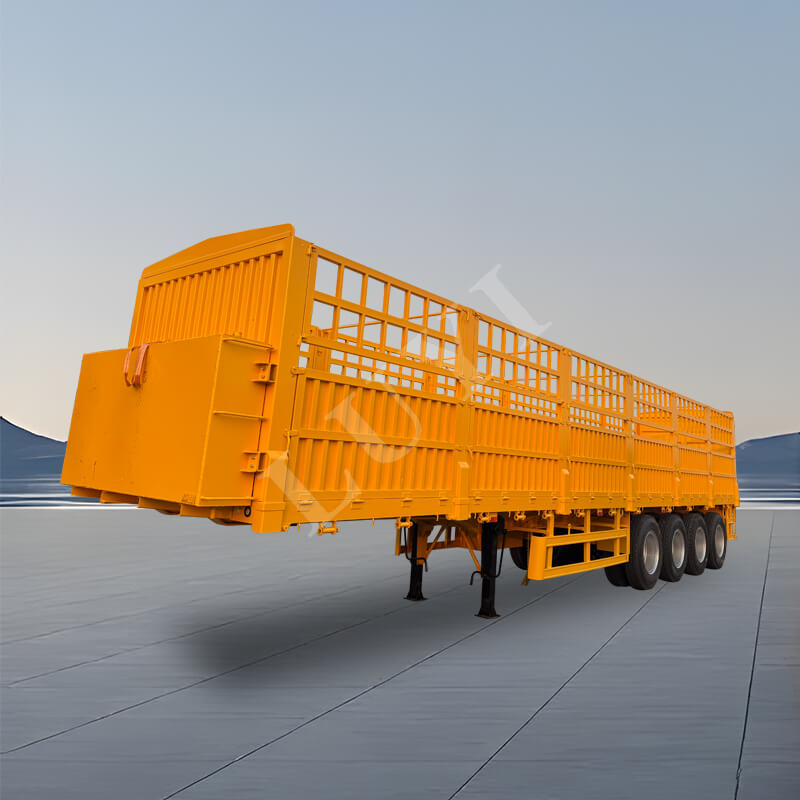 取り外し可能なサイドパネル 4 軸サイドウォールセミトレーラー、60 トンおよび 80 トンのハイサイドセミトレーラー