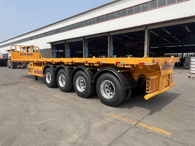 コンテナおよび重量貨物輸送用の頑丈な 4 軸 80T フラットベッドセミトレーラー
