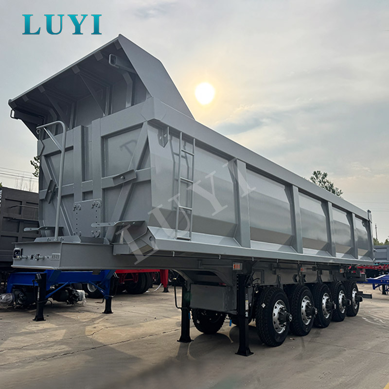 LUYI グレー 5 軸後傾セミトレーラー