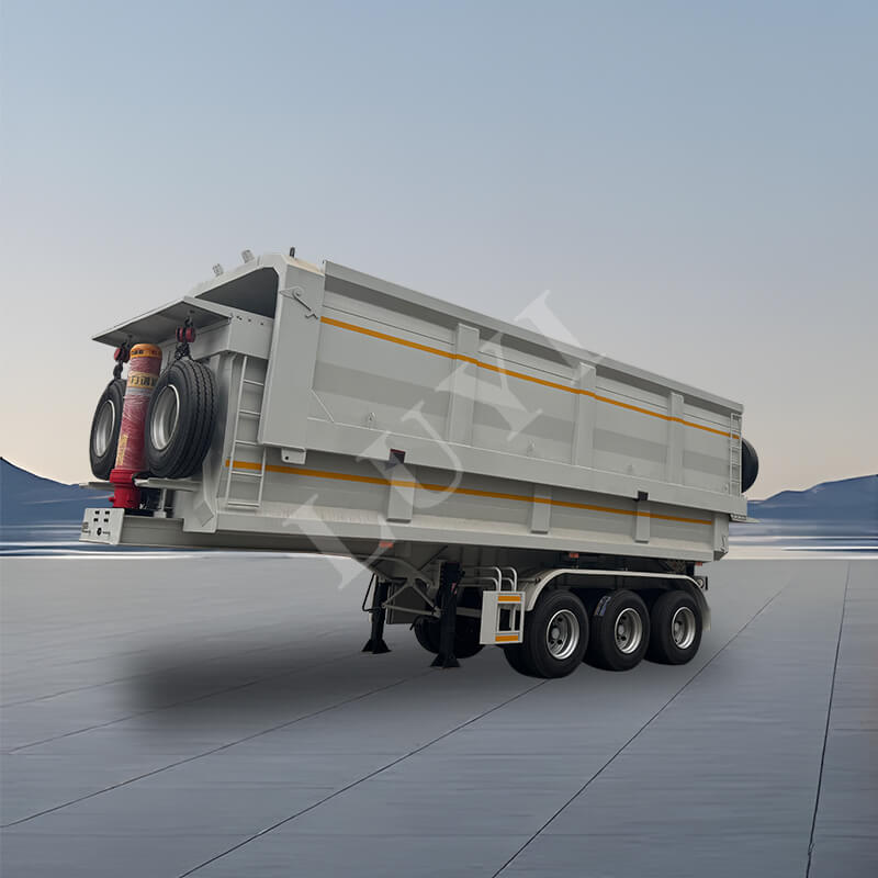 3軸60-80トン後部転倒ダンプセミトレーラー