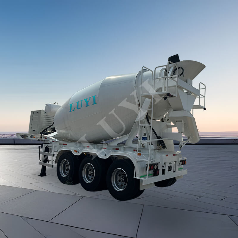 容量 12 立方メートルの 3 軸セメント ミキサー セミトレーラー